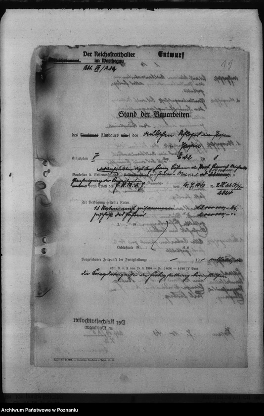 Obraz 15 z jednostki "Sprawozdania ze stanu robót przy przebudowie zamku w Poznaniu"