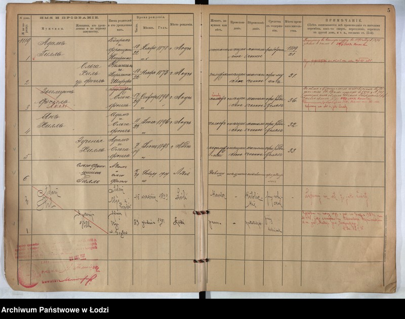 image.from.unit.number "[Księga ludności stałej m. Łodzi guberni piotrkowskiej nr domu 1119-1124b]"