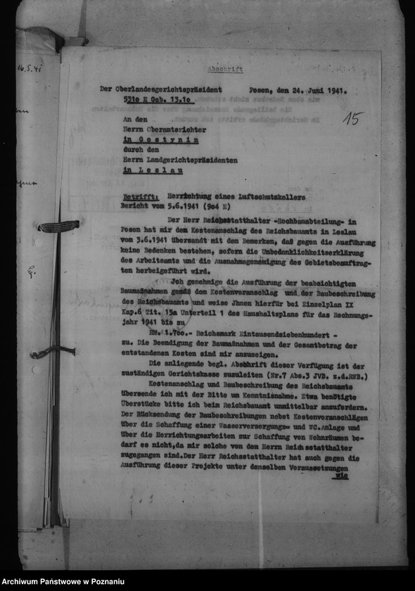 Obraz 19 z jednostki "Amtsgericht Gabin - Gąbin"