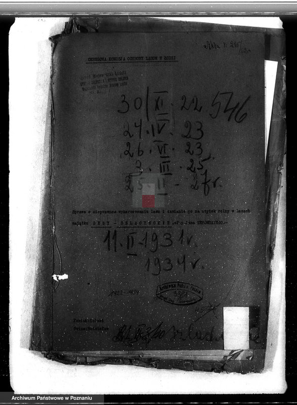 Obraz 4 z jednostki "Sprawa nieprawego wykarczowania lasu i zamiana go na użytek rolny w lasach majątku Dęby Szlacheckie własność P. J. Żeromskiego"