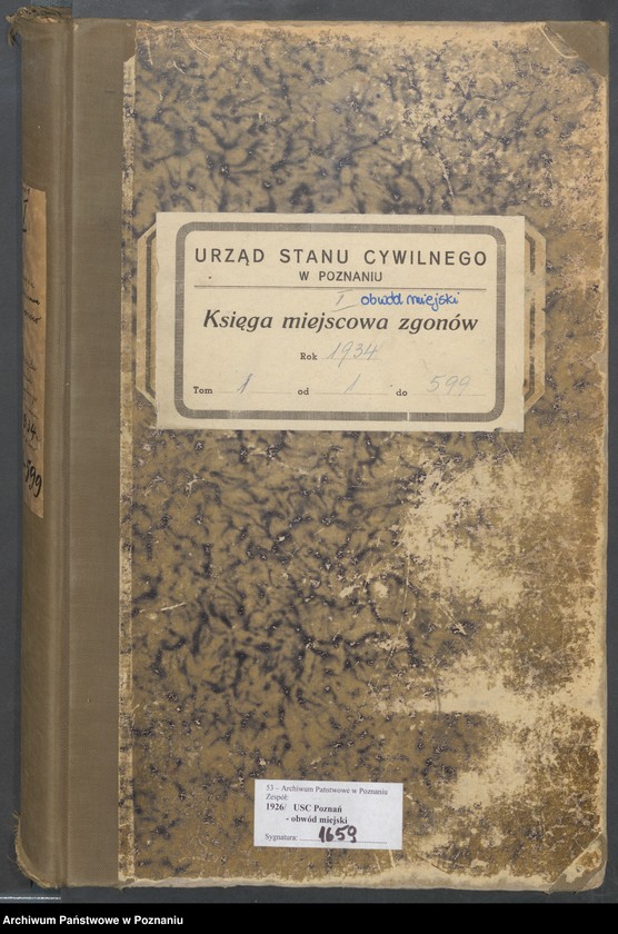 Obraz 2 z jednostki "Księga miejscowa zgonów tom I [Rejestr główny zgonów]"
