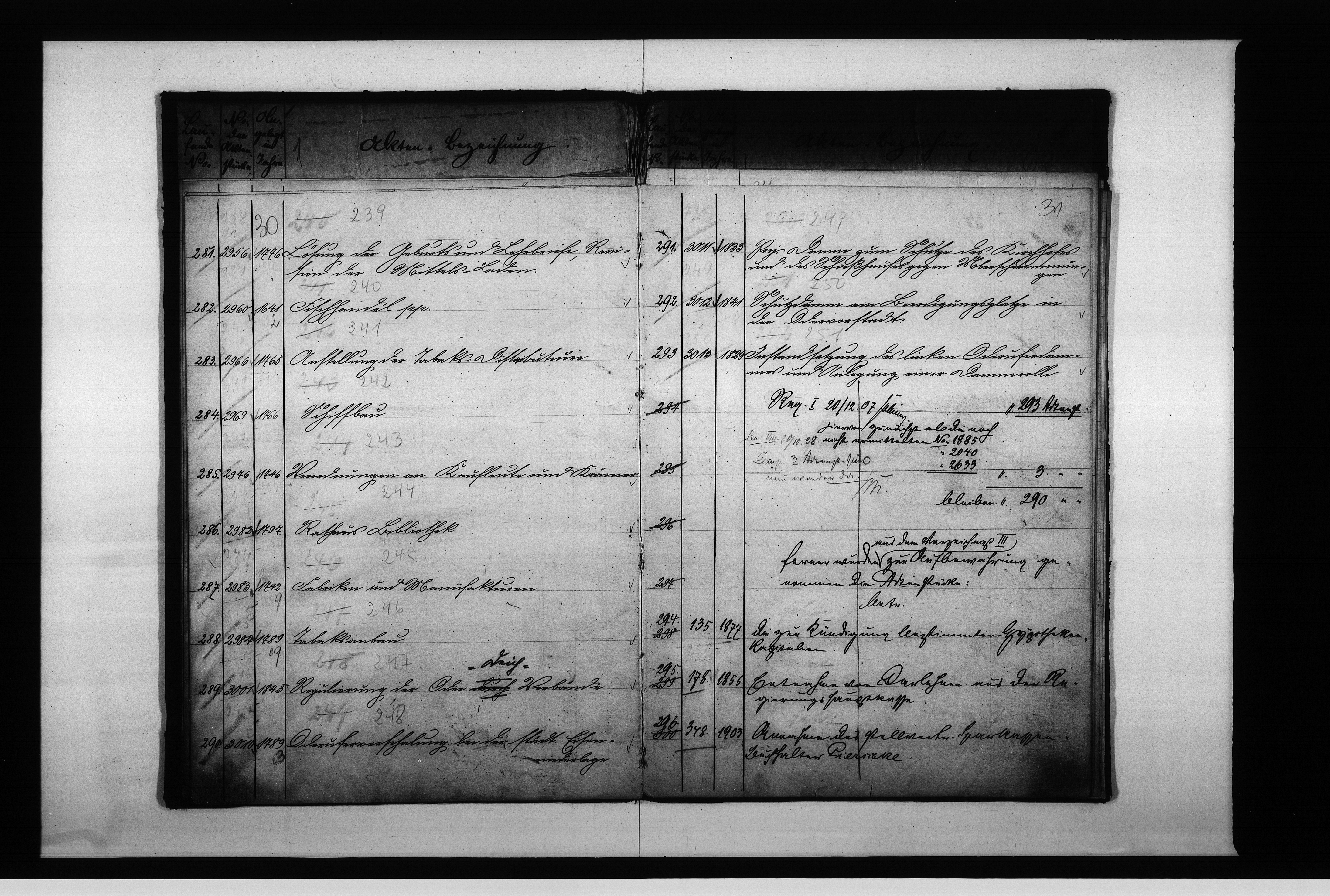 Obraz 20 z jednostki "Verzeichniss II über diejenigen Acten welche zur dauernden Aufbewahrung hiers[elbst] bestimmt worden sind Kammer V"