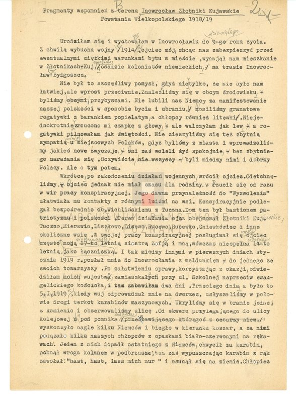 Obraz 8 z jednostki "Relacje i wspomnienia dotyczące powstania wielkopolskiego: 1. Inowrocław i Ziemia Kujawska."