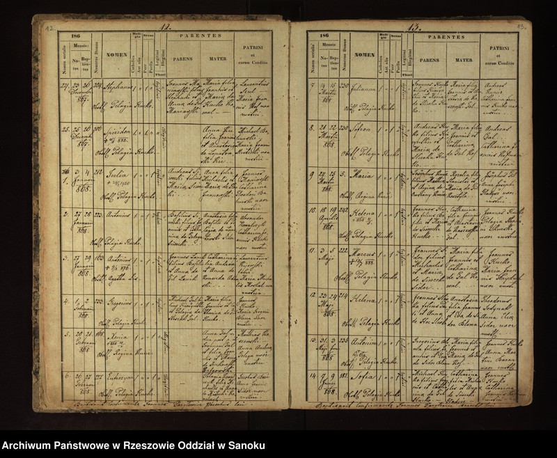 image.from.unit.number "Księga metrykalna urodzeń dla miejscowości Izdebki"