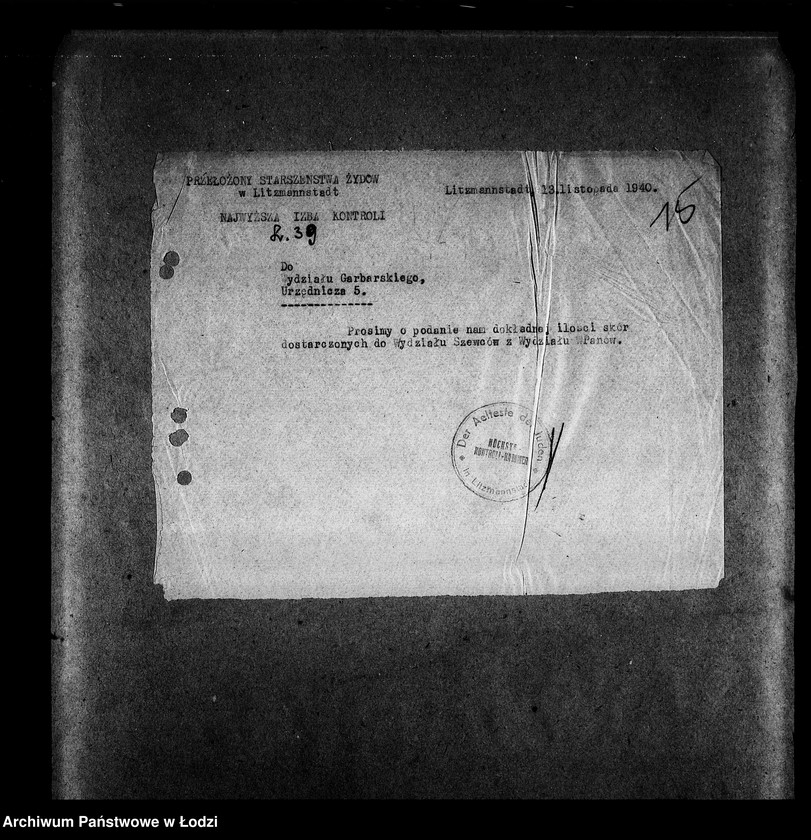 Obraz 18 z jednostki "[Korespondencja z wydziałami i resortami pracy w sprawach kontroli]"