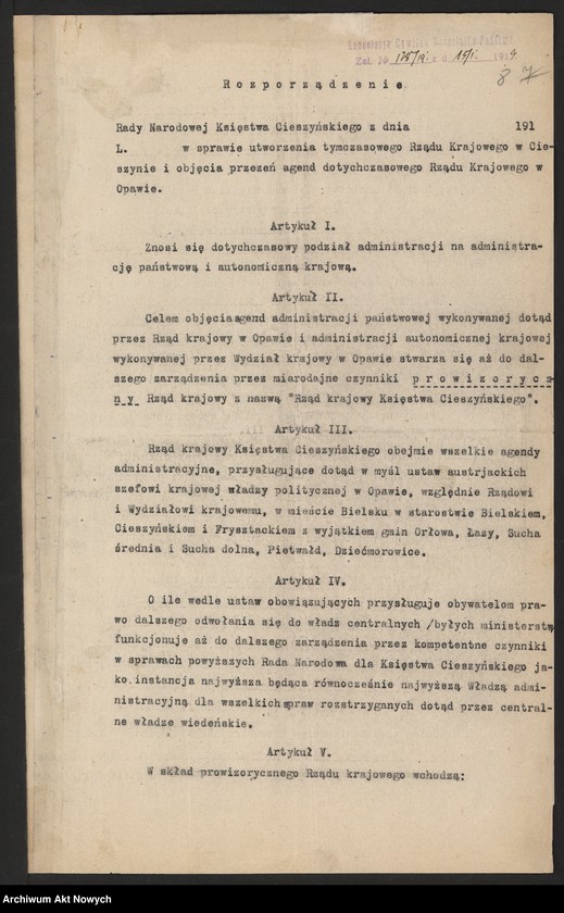 image.from.unit.number "Dekrety (wydawane przez Naczelnika Państwa), tom I"