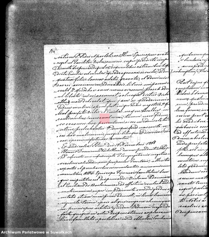 image.from.unit.number "Annexa do Aktów Zaślubionych Parafii Rzymsko-Katolickiej Sejny za rok 1869"