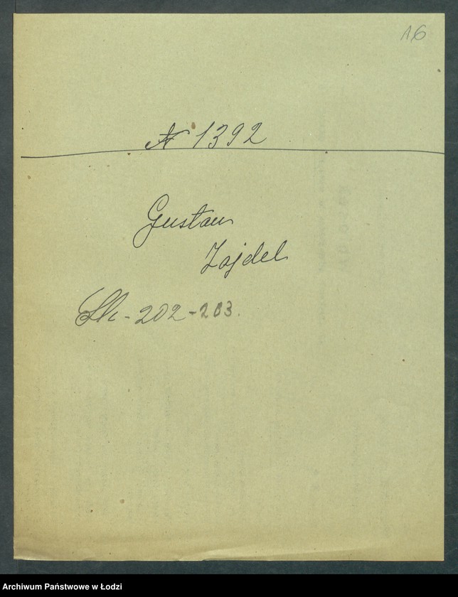 Obraz 18 z jednostki "Dowody metrykalne stałych mieszkańców m. Łodzi nr domu 1392, s. 200-289, 1394"