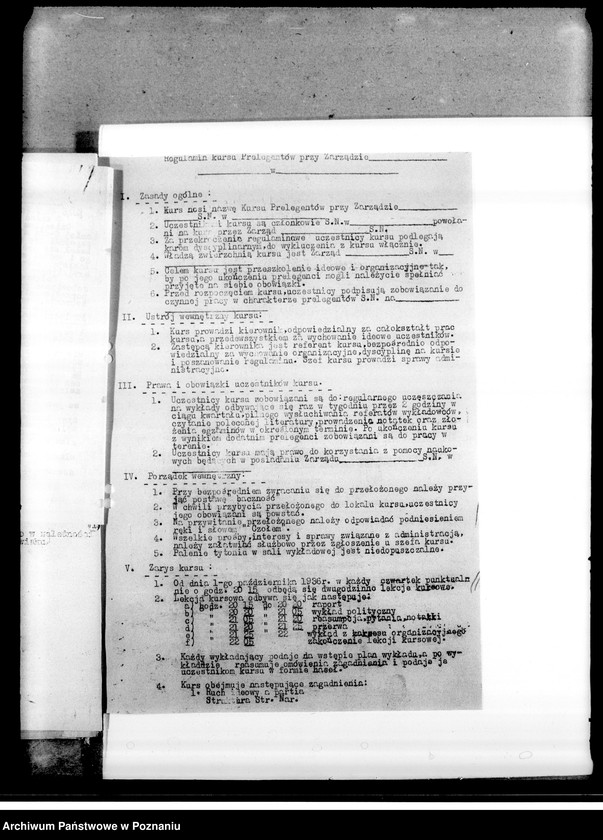 Obraz 16 z jednostki "Statut, instrukcje, regulaminy Stronnictwa Narodowego, okólniki i regulaminy Zarządu Grodzkiego oraz protokoły z zebrań kół - Zarys organizacji kierownictwa Koła Stronnictwa Narodowego sprawozdania z działalności"