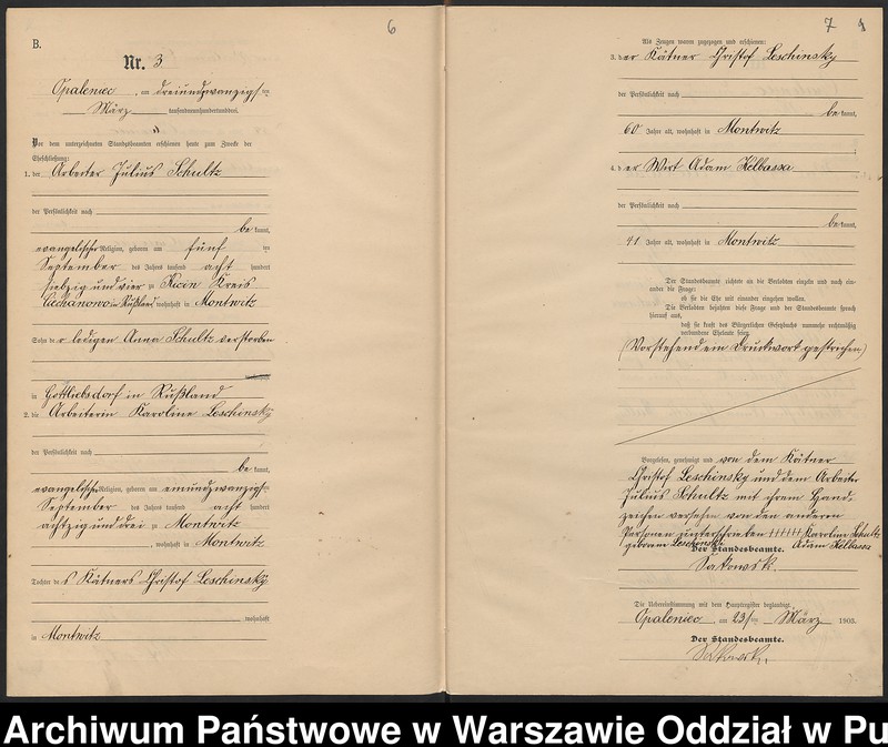 Obraz 7 z jednostki "Księga małżeństw parafii ewangelicko-augsburskiej w Opaleńcu"