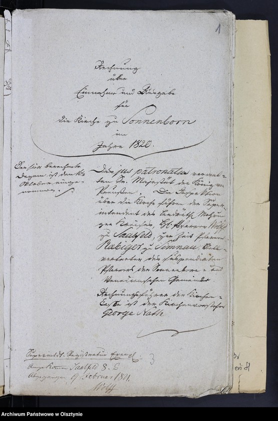 image.from.unit.number "Rechnung über Einnahme und Ausgabe für die Kirche zu Sonnenborn"