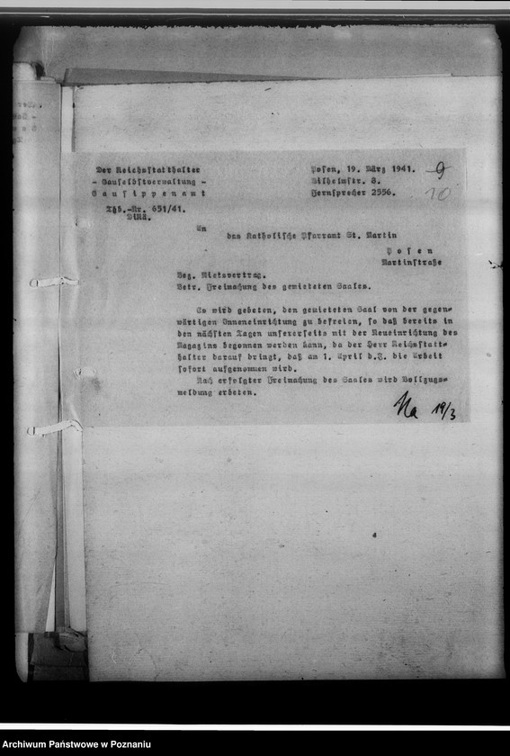 Obraz 14 z jednostki "[Wytyczne i korespondencja w sprawie zabezpieczenia magazynów archiwalnych]"