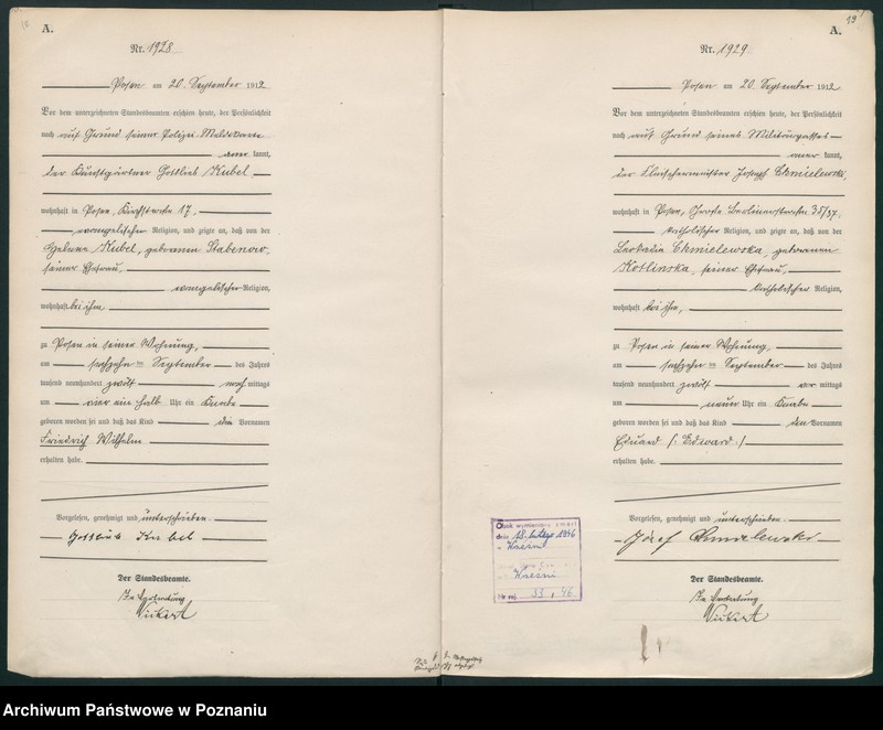 Obraz 12 z jednostki "Księga miejscowa urodzeń tom V -VI [Rejestr główny urodzeń]"