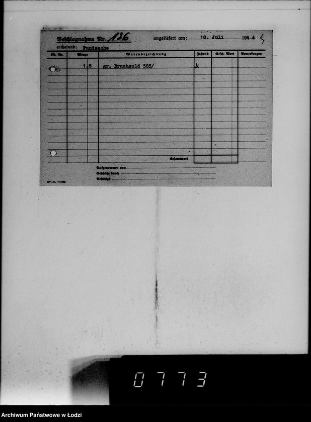 Obraz 9 z jednostki "Fundsachen. [Kartoteka]"