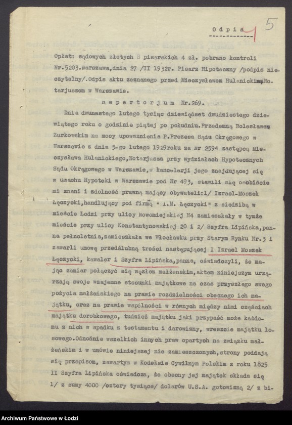 Obraz 7 z jednostki "Izrael Moszek Łęczycki – wyrób i sprzedaż trykotaży i pończoch"