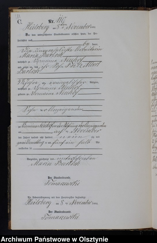 image.from.unit.number "Sterbe-Neben-Register Tom II,Nr 101 - 126"