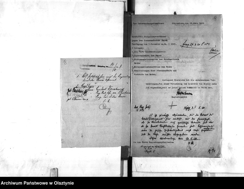 image.from.unit.number "Disziplinaruntersuchung gegen Steuersekretär Beyer [Otto] in Braunsberg"