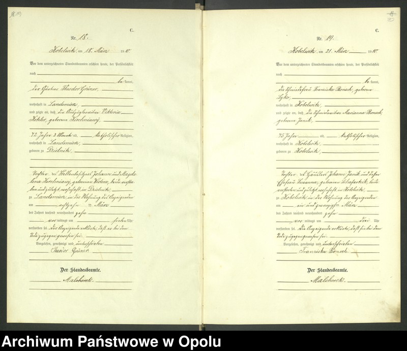 image.from.unit.number "Urząd Stanu Cywilnego Kobylice Księga Zgonów Rok 1910-1911"