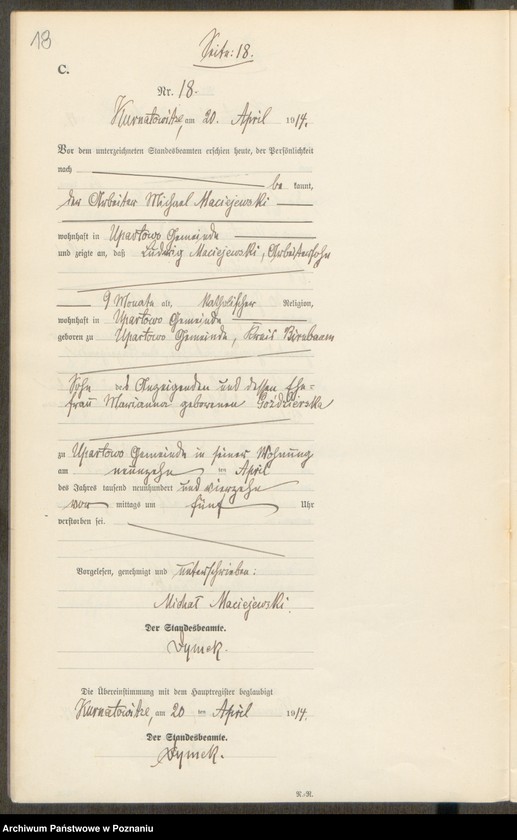 Obraz 20 z jednostki "Sterbe-Neben-Register"