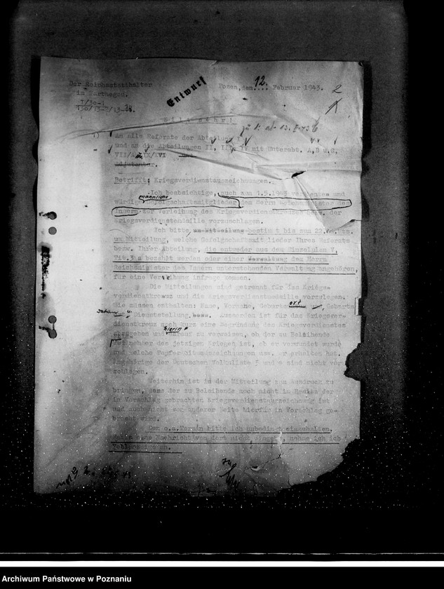 Obraz 6 z jednostki "Sammlung der Vorschläge für Kriegsverdienstkreuze"