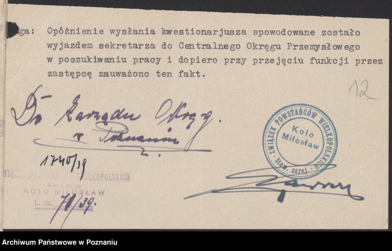 Obraz 17 z jednostki "Miłosław, powiat Września - akta koła."