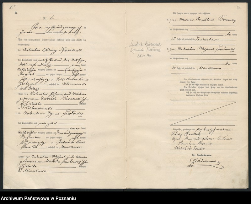 Obraz 8 z jednostki "Księga miejscowa małżeństw [Rejestr główny małżeństw]"