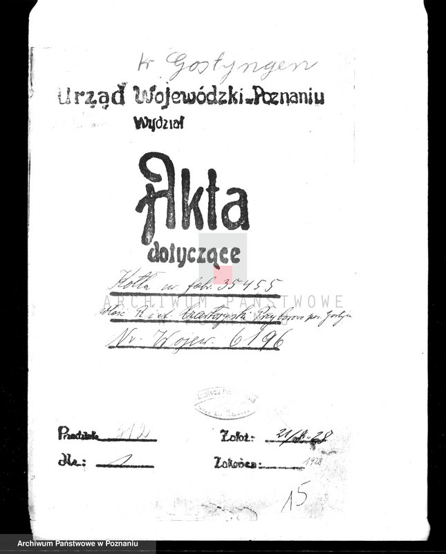 Obraz 4 z jednostki "Majętność Przyborowo pow. gostyński Zarząd Dóbr Książąt Czartoryskich nr woj. kotła 6196"