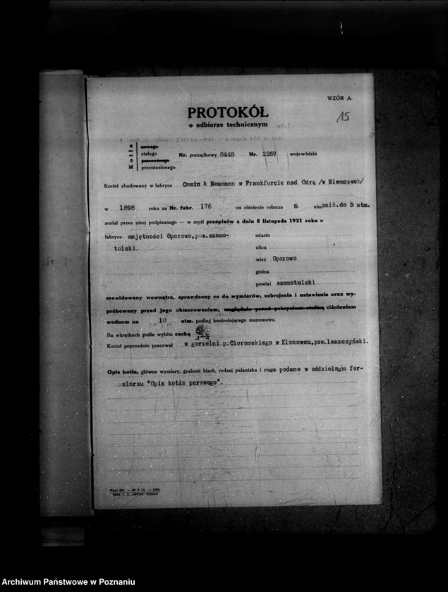 Obraz 20 z jednostki "Gorzelnia rolnicza w Otorowie powiat szamotulski nr woj. 2269"