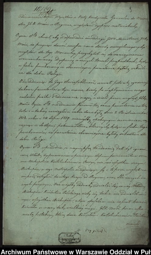 image.from.unit.number "Kopie pism i dekretów dotyczących dyspens małżeńskich, separacji i rozwodów (głównie z przełomu XVIII i XIX w.)"