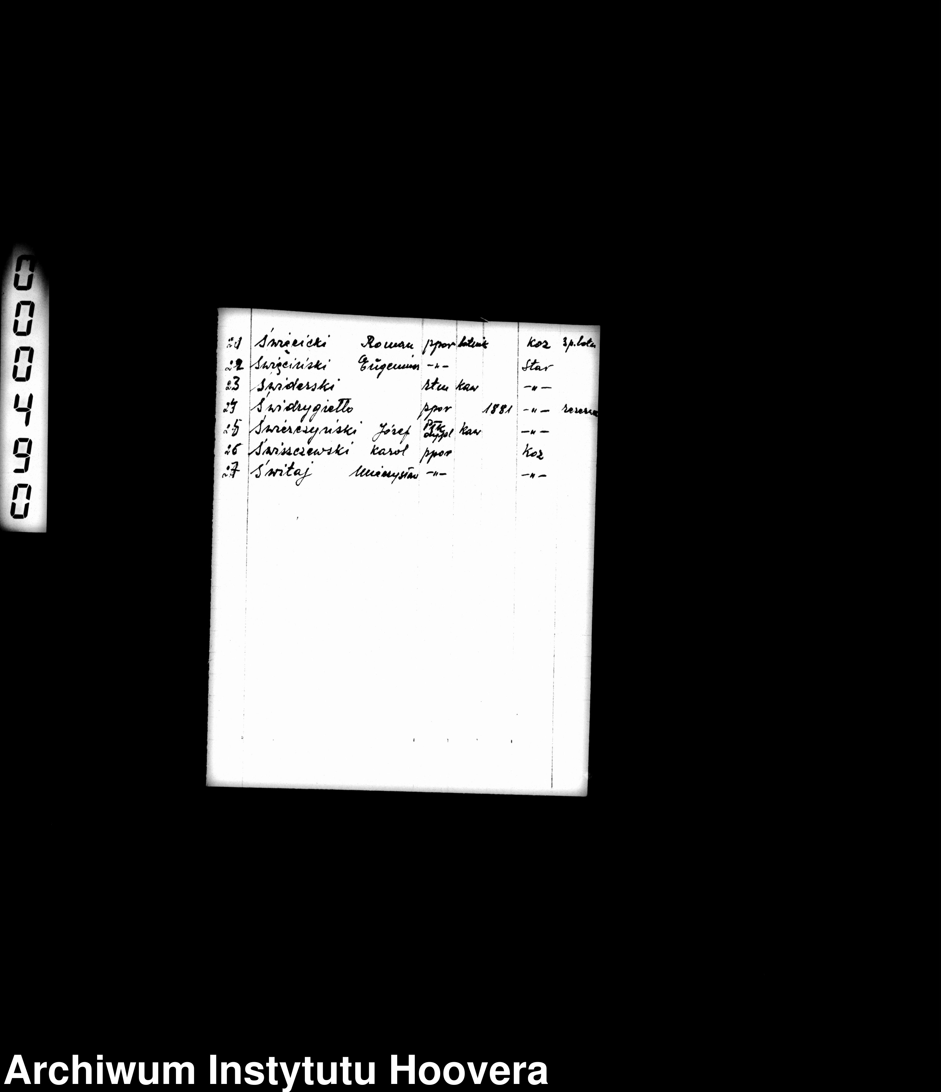 Skan z jednostki: Subject file, 1939-1943