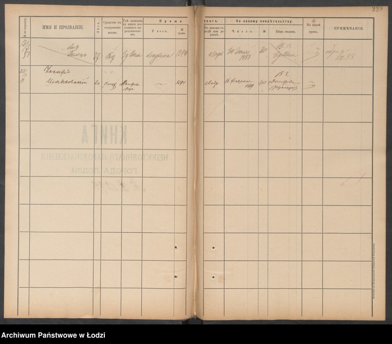 Obraz 14 z jednostki "[Księga ludności niestałej m. Łodzi nr domu 1298-1314]"