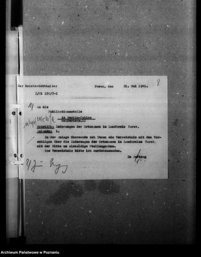 Obraz 12 z jednostki "Ortsnamenänderung Kreis Turek"