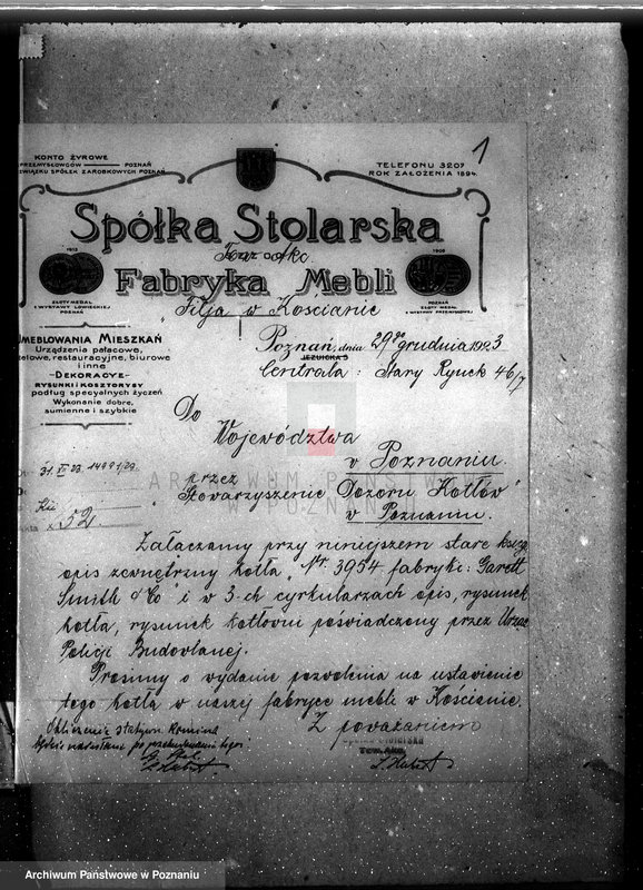 Obraz 5 z jednostki "Spółka Stolarska w Kościanie nr woj. kotła 189"
