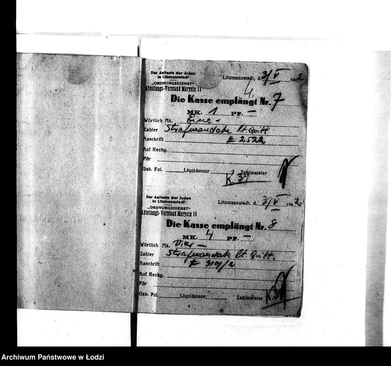 Obraz 6 z jednostki "[Pokwitowania otrzymanych pieniędzy, listy wypłat i inne]"