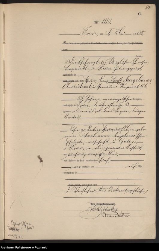 Obraz 15 z jednostki "Księga miejscowa zgonów tom III"