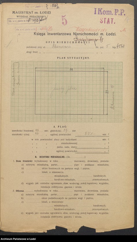 image.from.unit.number "Księga inwentarzowa nieruchomości m. Łodzi ul. Klonowa"