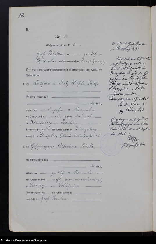 Obraz 14 z jednostki "Heiraths-Neben-Register Nr 1 - 8 [ Księga małżeństw - wtóropis ]"
