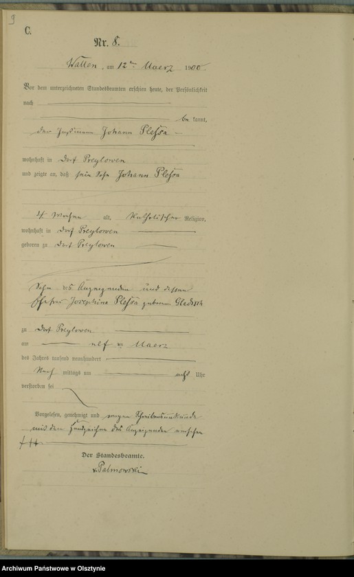 image.from.unit.number "Sterbe-Haupt-Register Nr 1 - 41"