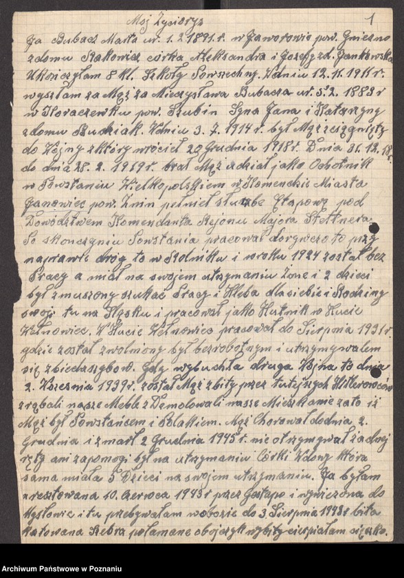 Obraz 17 z jednostki "Życiorysy powstańców wielkopolskich: B - tom Vl /Bubacz Mieczysław Marta - Bzdęga Jan/."