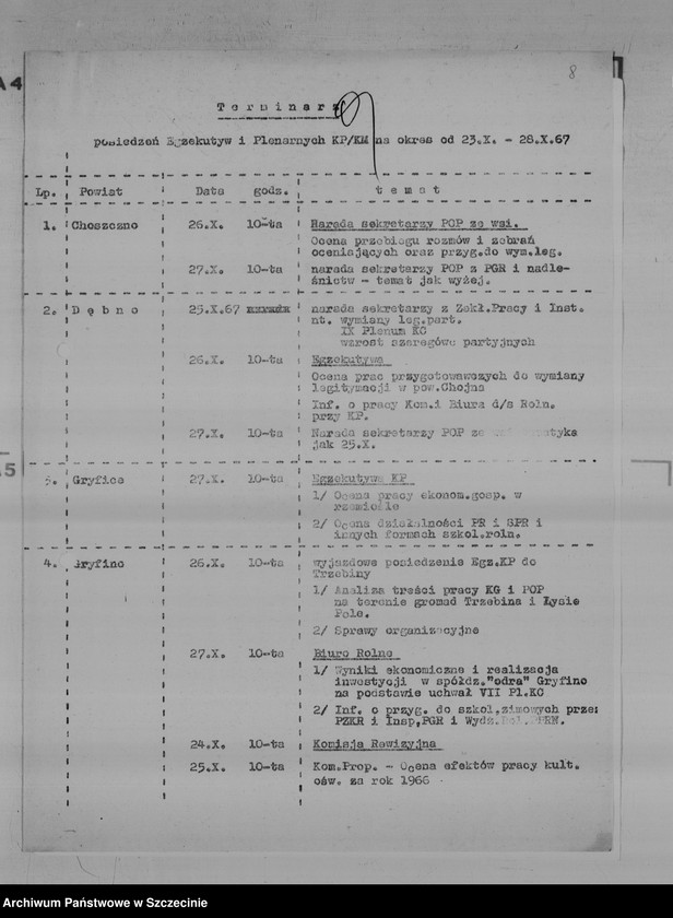 image.from.unit.number "Zestawienie posiedzeń egzekutyw Komitetów Powiatowych i Komitetów Miejskich Polskiej Zjednoczonej Partii Robotniczej"