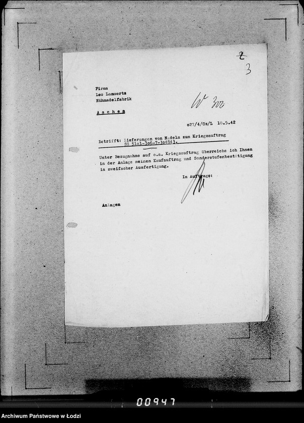 Obraz 7 z jednostki "306 Rucksack L-Z. [Korespondencja, zamówienia i kalkulacje]"