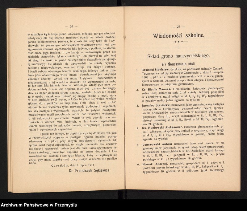 image.from.unit.number "II Sprawozdanie Dyrekcji Prywatnego Gimnazjum im. J. Słowackiego w Czortkowie za rok szkolny 1910/11"