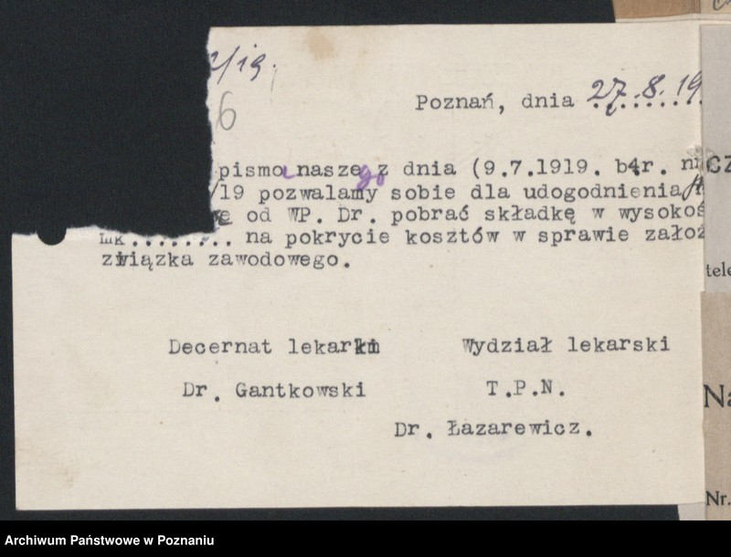 Obraz 8 z jednostki "Akta tyczące korespondencyi w sprawach zdrowia z Komisariatem Naczelnej Rady Ludowej"