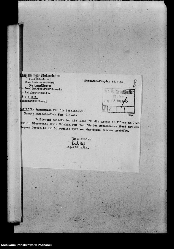 Obraz 12 z jednostki "Grossfahrt im Warthegau. Pläne und Berichte. Allgemeiner Schriftwechsel"