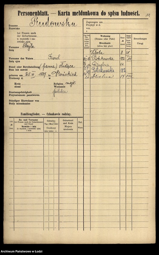 Obraz 13 z jednostki "[Spis ludności Łodzi] Rudolnik-Rupniewski"