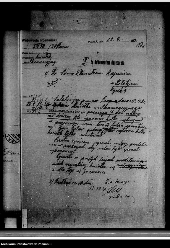 Obraz 16 z jednostki "Warsztat wulkanizacyjny St. Rajewicza w Wolsztynie nr woj. kotła 6504"