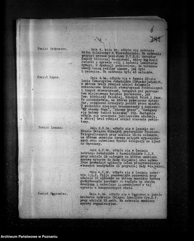 Obraz 10 z jednostki "Sprawozdania sytuacyjne tygodniowe za czas od 1 maja do 30 maja 1930 r. oraz akcja przedwyborcza"