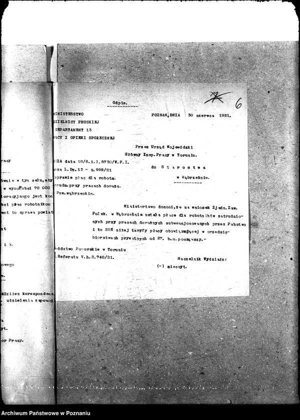 Obraz 10 z jednostki "[Budowa i naprawa dróg w powiecie wąbrzeskim i sprawa zatrudnienia bezrobotnych pow. wąbrzeski]"