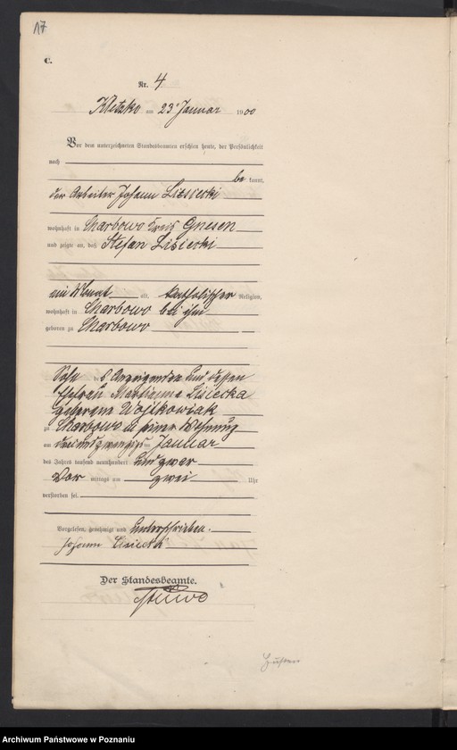 Obraz 20 z jednostki "Sterbe-Hauptregister"
