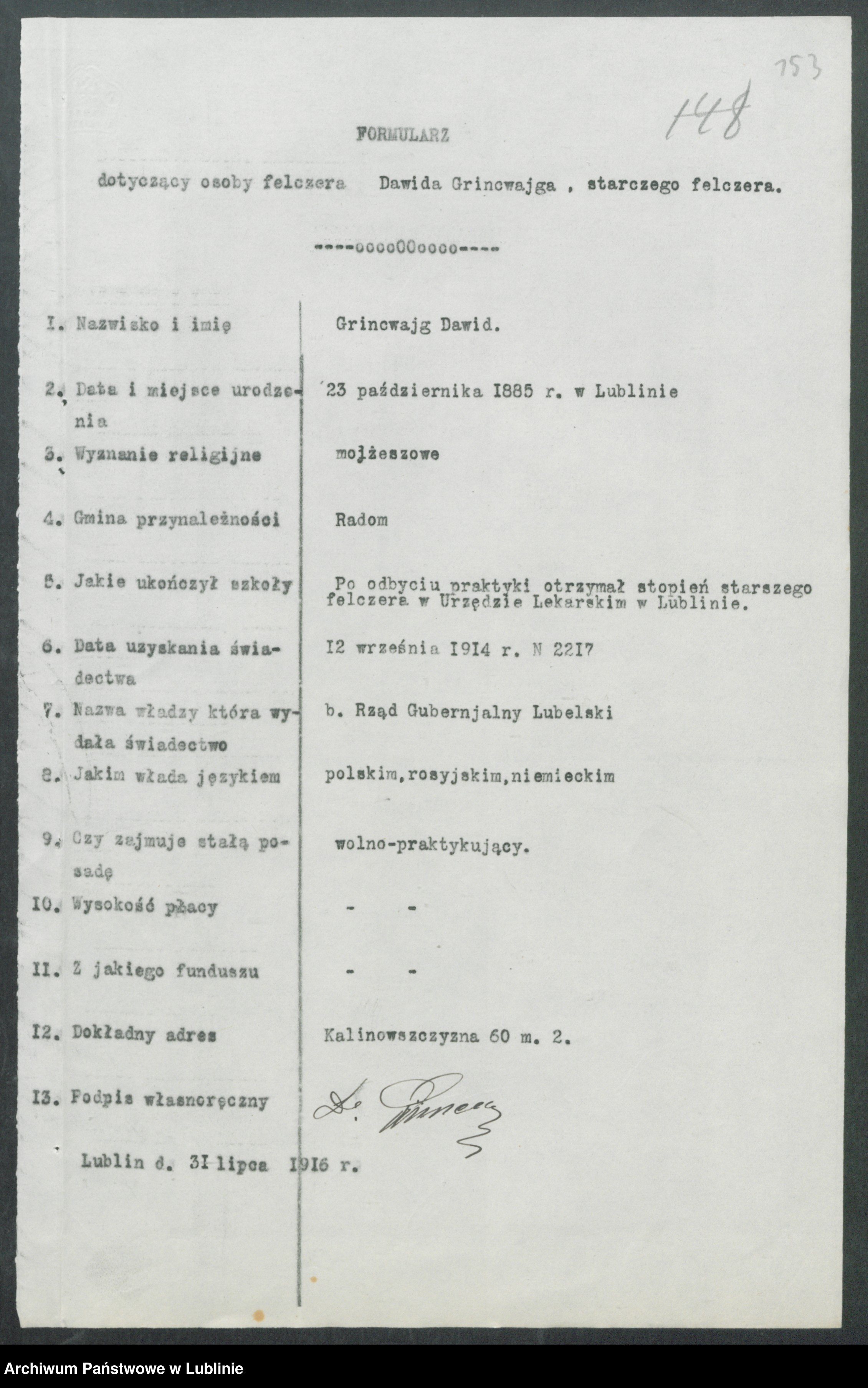 Skan z jednostki: Ewidencja lekarzy, farmaceutów, akuszerek, felczerów, fryzjerów